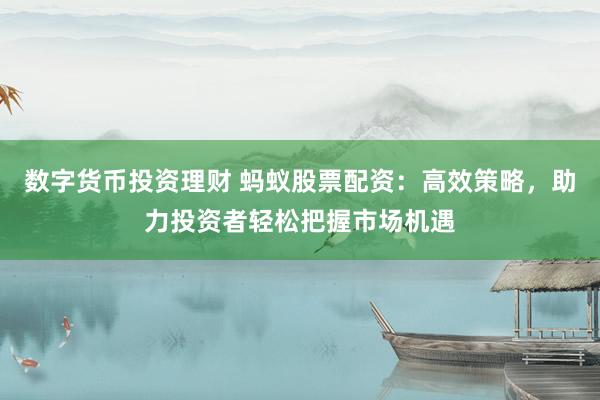 数字货币投资理财 蚂蚁股票配资：高效策略，助力投资者轻松把握市场机遇