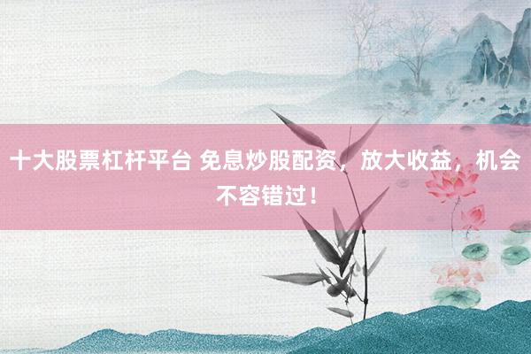 十大股票杠杆平台 免息炒股配资，放大收益，机会不容错过！