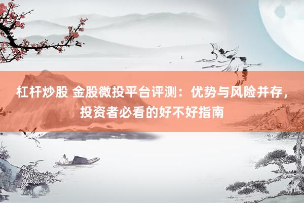 杠杆炒股 金股微投平台评测：优势与风险并存，投资者必看的好不好指南