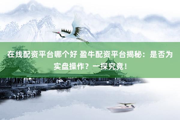 在线配资平台哪个好 盈牛配资平台揭秘：是否为实盘操作？一探究竟！