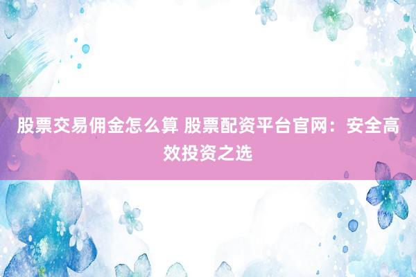股票交易佣金怎么算 股票配资平台官网：安全高效投资之选