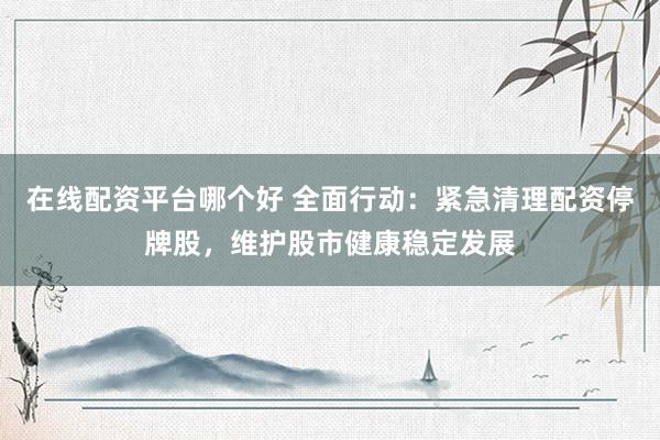 在线配资平台哪个好 全面行动：紧急清理配资停牌股，维护股市健康稳定发展