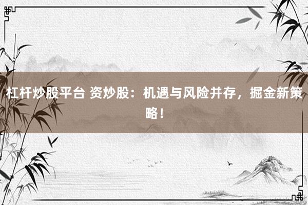 杠杆炒股平台 资炒股：机遇与风险并存，掘金新策略！