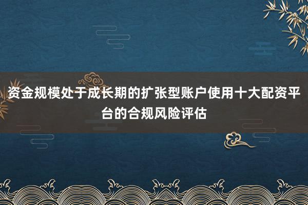 资金规模处于成长期的扩张型账户使用十大配资平台的合规风险评估