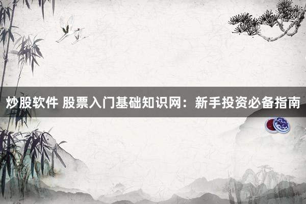 炒股软件 股票入门基础知识网：新手投资必备指南