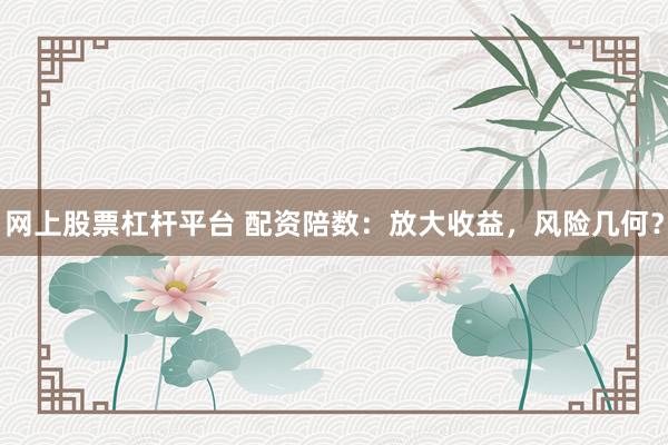 网上股票杠杆平台 配资陪数：放大收益，风险几何？