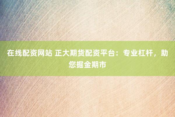 在线配资网站 正大期货配资平台：专业杠杆，助您掘金期市